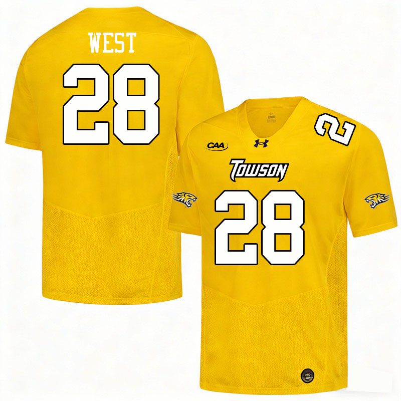 Towson Tigers #28 Terrance West College Football Jerseys,Uniforms-Gold